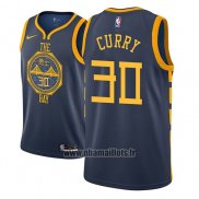 Maillot Golden State Warriors Stephen Curry No 30 Ville 2018-19 Bleu