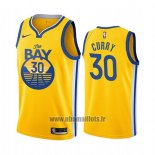 Maillot Golden State Warriors Stephen Curry No 30 Ville 2019-20 Jaune