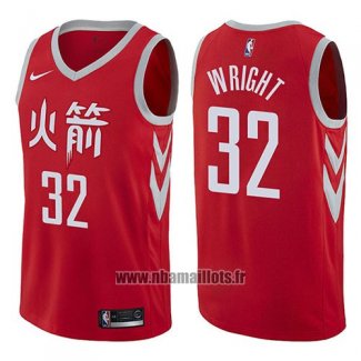 Maillot Houston Rockets Brandan Wright No 32 Ville 2017-18 Rouge