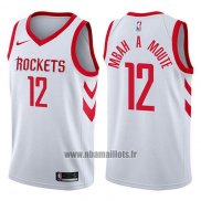 Maillot Houston Rockets Luc Mbah a Moute No 12 Association 2017-18 Blanc