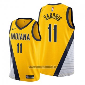 Maillot Indiana Pacers Domantas Sabonis No 11 Statement Edition Jaune