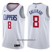 Maillot Los Angeles Clippers Danilo Gallinari No 8 Association 2017-18 Blanc