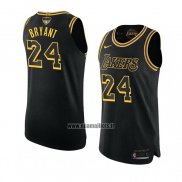 Maillot Los Angeles Lakers Kobe Bryant NO 24 Black Mamba Authentique Noir