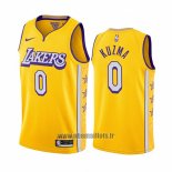 Maillot Los Angeles Lakers Kyle Kuzma No 0 Ville Edition Jaune