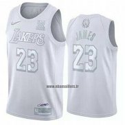 Maillot Los Angeles Lakers LeBron James NO 23 MVP Blanc