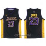 Maillot Los Angeles Lakers Lebron James No 23 2017-18 Noir