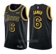 Maillot Los Angeles Lakers Lebron James No 6 Ville 2019 Noir