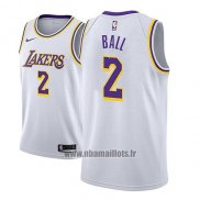 Maillot Los Angeles Lakers Lonzo Ball No 2 Association 2018-19 Blanc