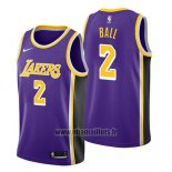 Maillot Los Angeles Lakers Lonzo Ball No 2 Statement 2018 Volet