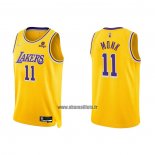 Maillot Los Angeles Lakers Malik Monk NO 11 75th Anniversary 2021-22 Jaune