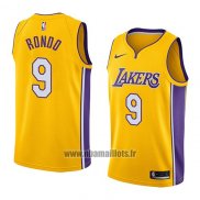 Maillot Los Angeles Lakers Rajon Rondo No 9 Icon 2018 Jaune