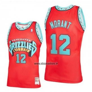 Maillot Memphis Grizzlies Ja Morant NO 12 Mitchell & Ness 1998-99 Rouge