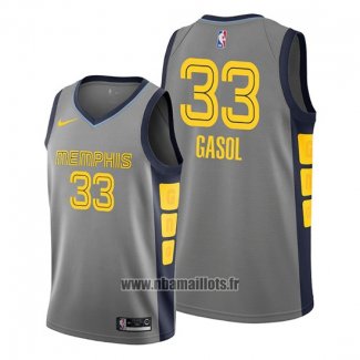 Maillot Memphis Grizzlies Marc Gasol No 33 Ville Edition Gris