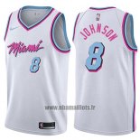 Maillot Miami Heat Tyler Johnson No 8 Ville 2017-18 Blanc
