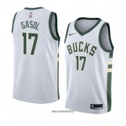 Maillot Milwaukee Bucks Bucks Pau Gasol No 17 Association 2018 Blanc