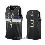 Maillot Milwaukee Bucks George Hill No 3 Statement 2020-21 Noir