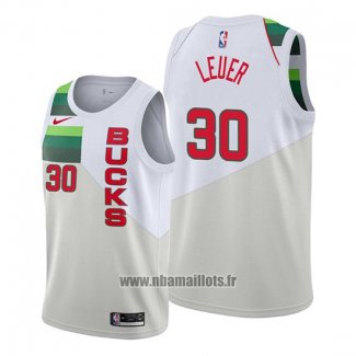 Maillot Milwaukee Bucks Jon Leuer No 30 Earned Blanc