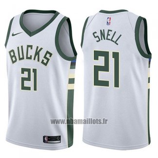 Maillot Milwaukee Bucks Tony Snell No 21 Swingman Association 2017-18 Blanc