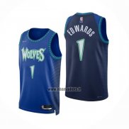 Maillot Minnesota Timberwolves Anthony Edwards NO 1 Ville 2021-22 Bleu