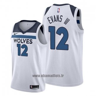 Maillot Minnesota Timberwolves Jacob Evans Iii No 12 Association 2019-20 Blanc