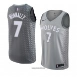 Maillot Minnesota Timberwolves James Nunnally No 7 Ville 2018 Gris