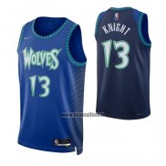 Maillot Minnesota Timberwolves Nathan Knight NO 13 Ville 2021-22 Bleu