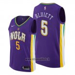 Maillot New Orleans Pelicans Trevon Bluiett No 5 Ville Edition Volet