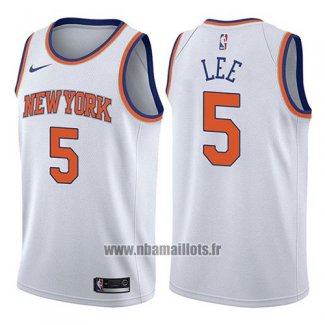 Maillot New York Knicks Courtney Lee No 5 Association 2017-18 Blanc