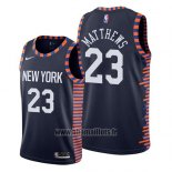 Maillot New York Knicks Wesley Matthews No 23 Ville 2019 Bleu
