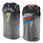 Maillot Oklahoma City Thunder Carmelo Anthony No 7 Ville 2018 Gris