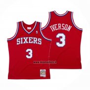 Maillot Philadelphia 76ers Allen Iverson NO 3 Mitchell & Ness 2002-03 Rouge