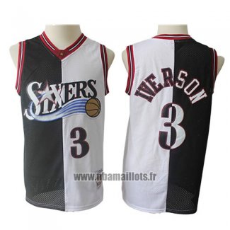 Maillot Philadelphia 76ers Allen Iverson No 3 1996-97 Retro Noir