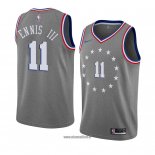 Maillot Philadelphia 76ers James Ennis Iii No 11 Ville 2018-19 Gris