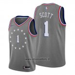 Maillot Philadelphia 76ers Mike Scott No 1 Ville Gris