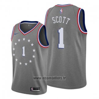 Maillot Philadelphia 76ers Mike Scott No 1 Ville Gris