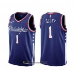 Maillot Philadelphia 76ers Mike Scott NO 1 Ville 2019-20 Bleu