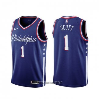 Maillot Philadelphia 76ers Mike Scott NO 1 Ville 2019-20 Bleu