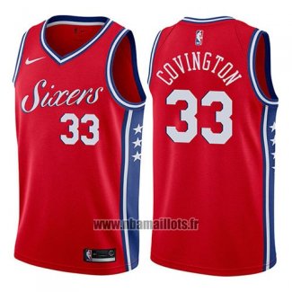 Maillot Philadelphia 76ers Robert Covington No 33 Statement 2017-18 Rouge