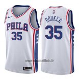 Maillot Philadelphia 76ers Trevor Booker No 35 Association 2017-18 Blanc