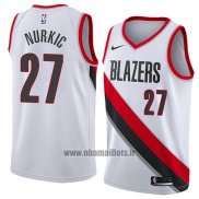 Maillot Portland Trail Blazers Jusuf Nurkic No 27 Association 2018 Blanc