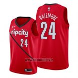Maillot Portland Trail Blazers Kent Bazemore No 24 Earned 2019 Rouge