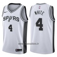 Maillot San Antonio Spurs Derrick White No 4 Swingman Association 2017-18 Blanc