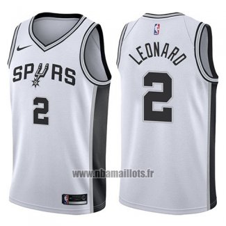 Maillot San Antonio Spurs Kawhi Leonard No 2 2017-18 Blanc