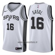 Maillot San Antonio Spurs Pau Gasol No 16 2017-18 Blanc