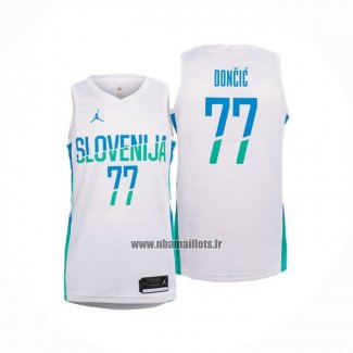 Maillot Slovenia Luka Doncic NO 77 Domicile Blanc