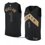 Maillot Tornto Raptors Eric Moreland No 1 Ville 2018 Noir