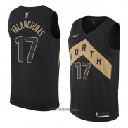 Maillot Tornto Raptors Jonas Valanciunas No 17 Ville 2018 Noir