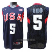 Maillot USA 2008 Kidd No 5 Bleu