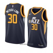 Maillot Utah Jazz Naz Mitrou-long No 30 Icon 2018 Bleu