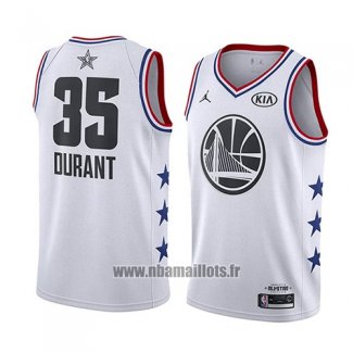 Maillot All Star 2019 Golden State Warriors Kevin Durant No 35 Blanc